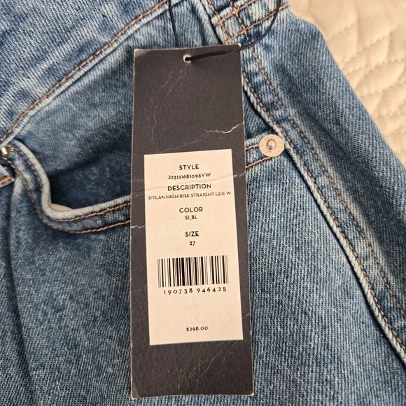 Veronica Beard Dylan High Rise Full Length Straight Leg Jeans 27 Cuffed NWT - Picture 9 of 9
